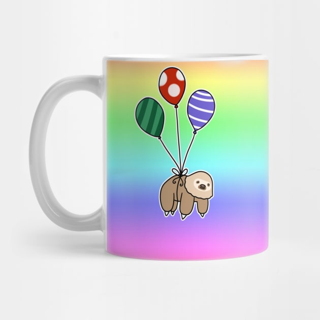 Balloon Two-Toed Sloth Rainbow Ombre by saradaboru